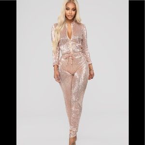 Rosegold sequined Fashionnova jumpsuit!!!